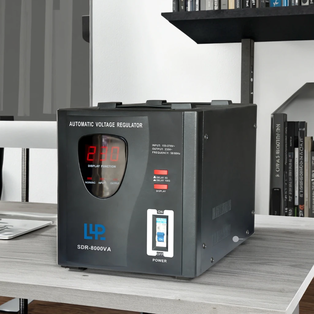 KEBO SDR 8000VA Regulador Automático de Tensão CA Tipo de Relé Monofásico Estabilizador para Eletrodomésticos Material de PC para Uso Doméstico