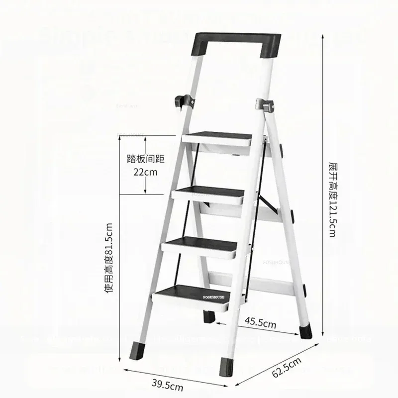 Indoor Folding Ladder Telescopic Herringbone Ladder Home Carbon Steel Step Ladders Multi-layer Staircase Storage Ladder