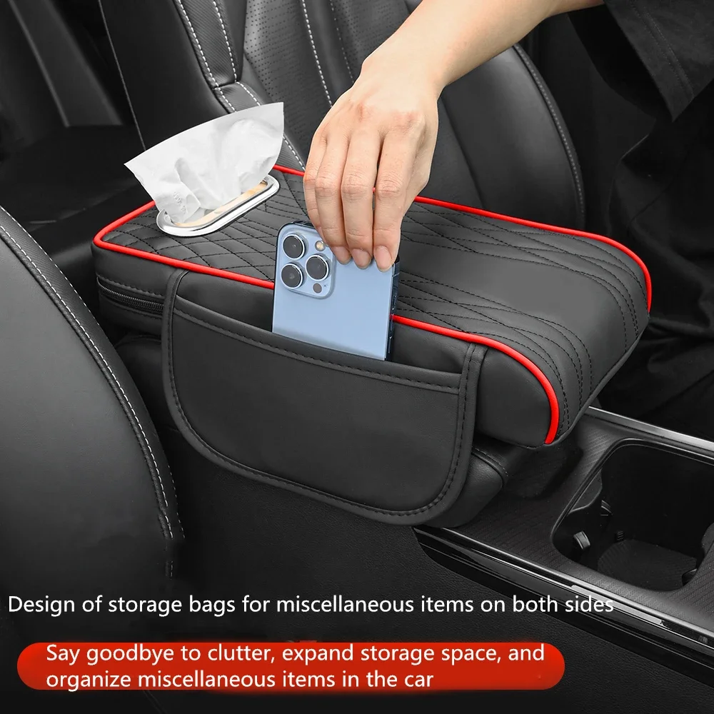 Center Console Tissue Holder Auto Console Side Extra Storage Boxes PU Leather Multifunctional Passenger Seat Side Storage