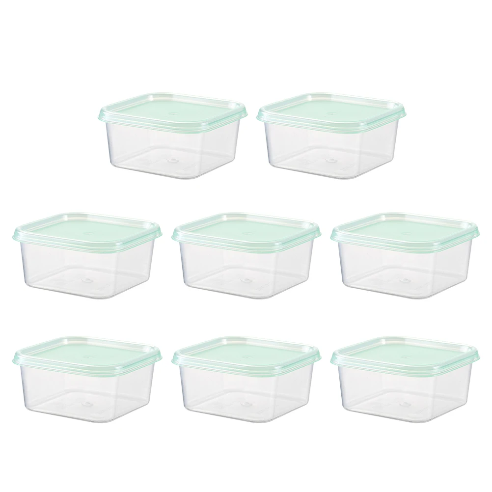 

8pcs Baby Food Containers Clear Storage Boxes for Fruits Snacks Sauce Dry Foods Tight Seal Lid Prep Pantry Solutions