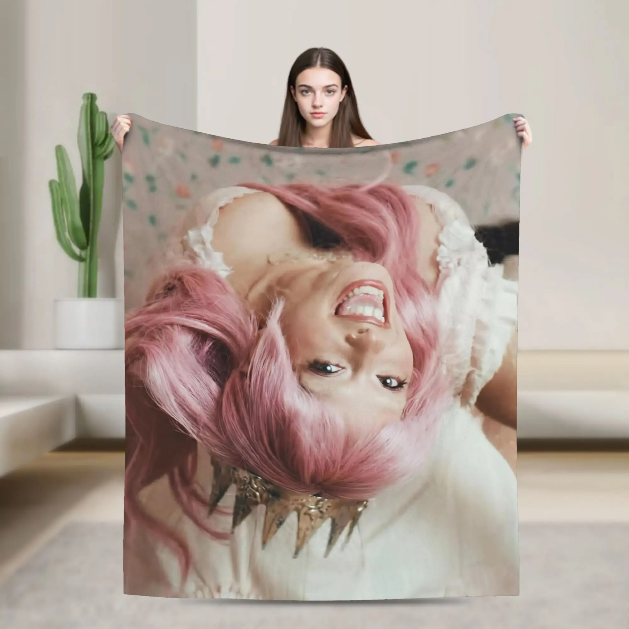Melanies Martinezs Singer Flannel Throw Blankets Hades Circle Blanket for Sofa Outdoor Soft Bedspread