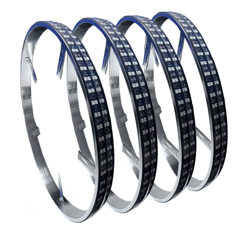 KSS 4 個車 LED ホイールリングライト 17 "RGB チェイシング 4 列リムライトタイヤライトキットユニバーサル車用