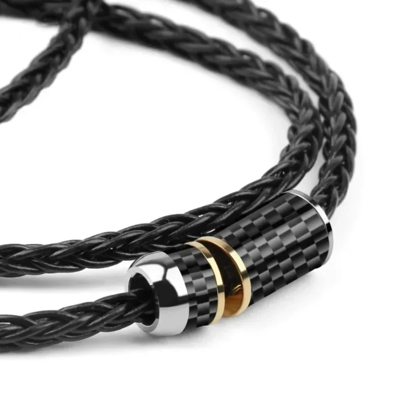 Earphone Y Splitter 6.0mm To 5.0mm Slider Audio Jack Adapter Headphone Carbon Fiber Upgrade Headset Wire Connector DIY Black