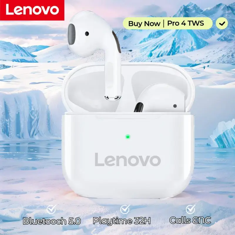 Lenovo Air Pro4 TWS Wireless Headphones Bluetooth Earphones For iPhone 15 14 13 12 Pro Max Mini Headset Earbuds Accessories