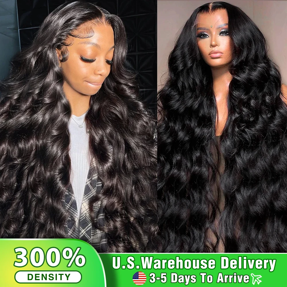 300% peruki typu Body Wave 13x6 HD koronkowe peruki z ludzkich włosów 30 cali brazylijska koronkowa peruka na przód dla czarnych kobiet