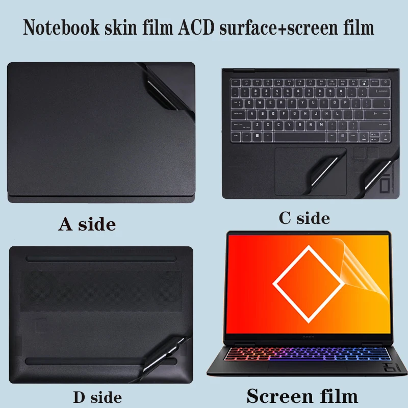 ل 14 بوصة HP OMEN Transcend الألعاب المحمول 14t-fb100 كمبيوتر محمول الجلد سهلة قطع ملصق شاشة طبقة رقيقة واقية لجسم الكمبيوتر #3