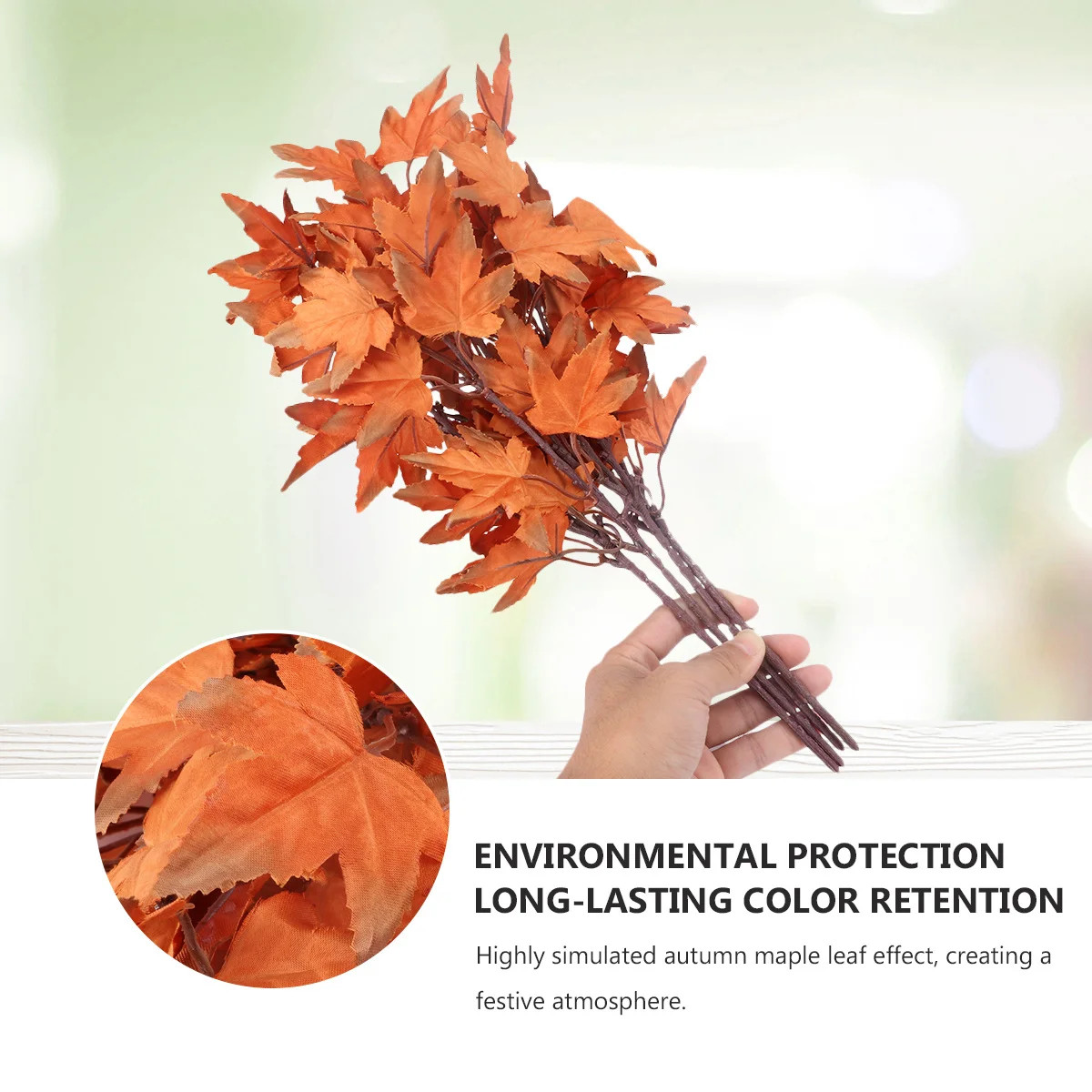 

4pcs Simulated Maple Leaves Silk Cloth Autumn Decorations Harvest Festival Party Ornament Fake Foliage