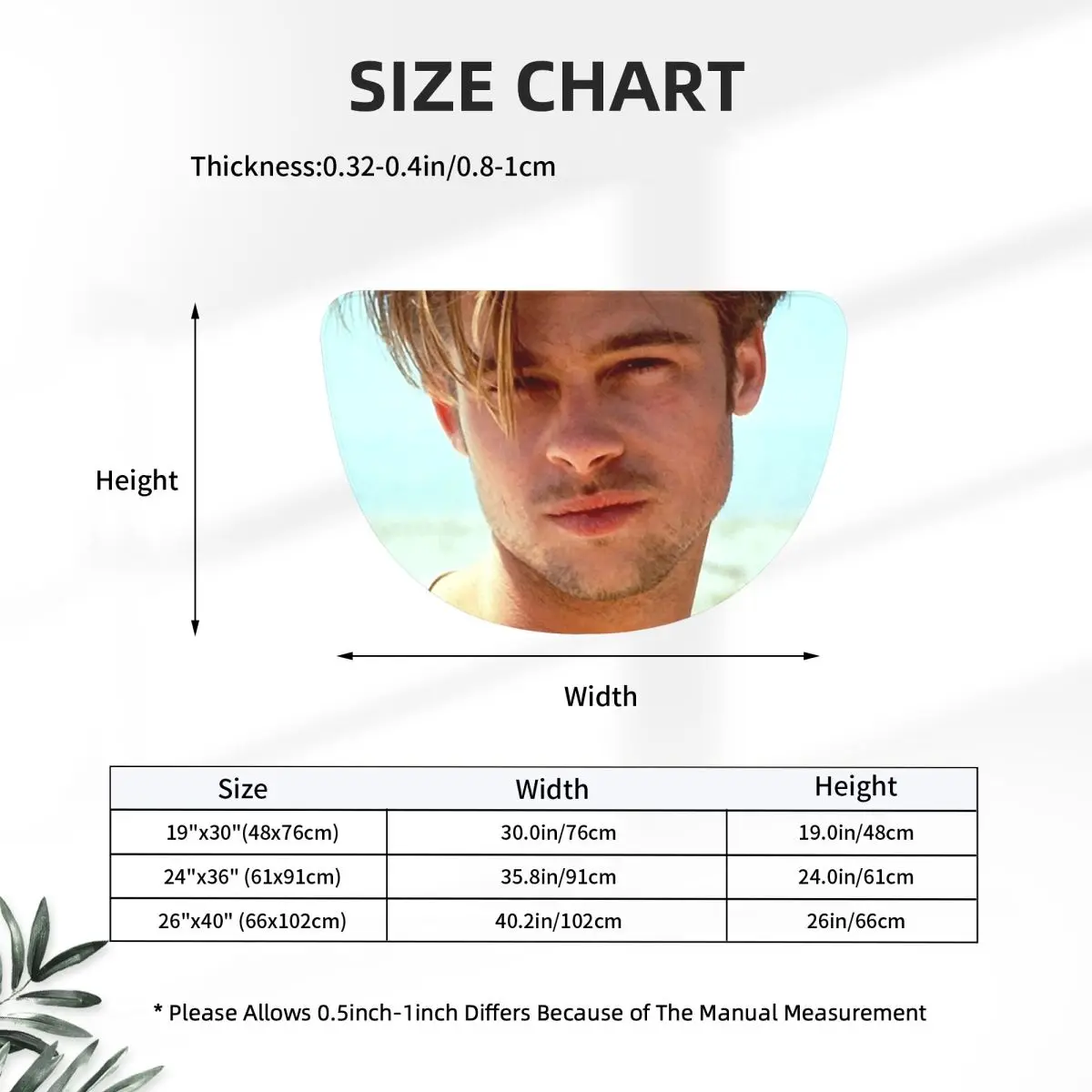 Secret Brad Pitt Gifts Movie Fan Soft Flannel Half Round Doormat Non Slip Bathroom Mat Absorbent Floor Carpet for Laundry Room