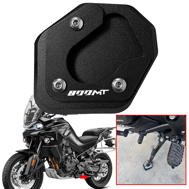 

Motorcycle CNC Auminium Kickstand Foot Side Stand Extension Pad Fit For CFMOTO CF MOTO 800MT MT800 800 MT Support Enlarge Plate