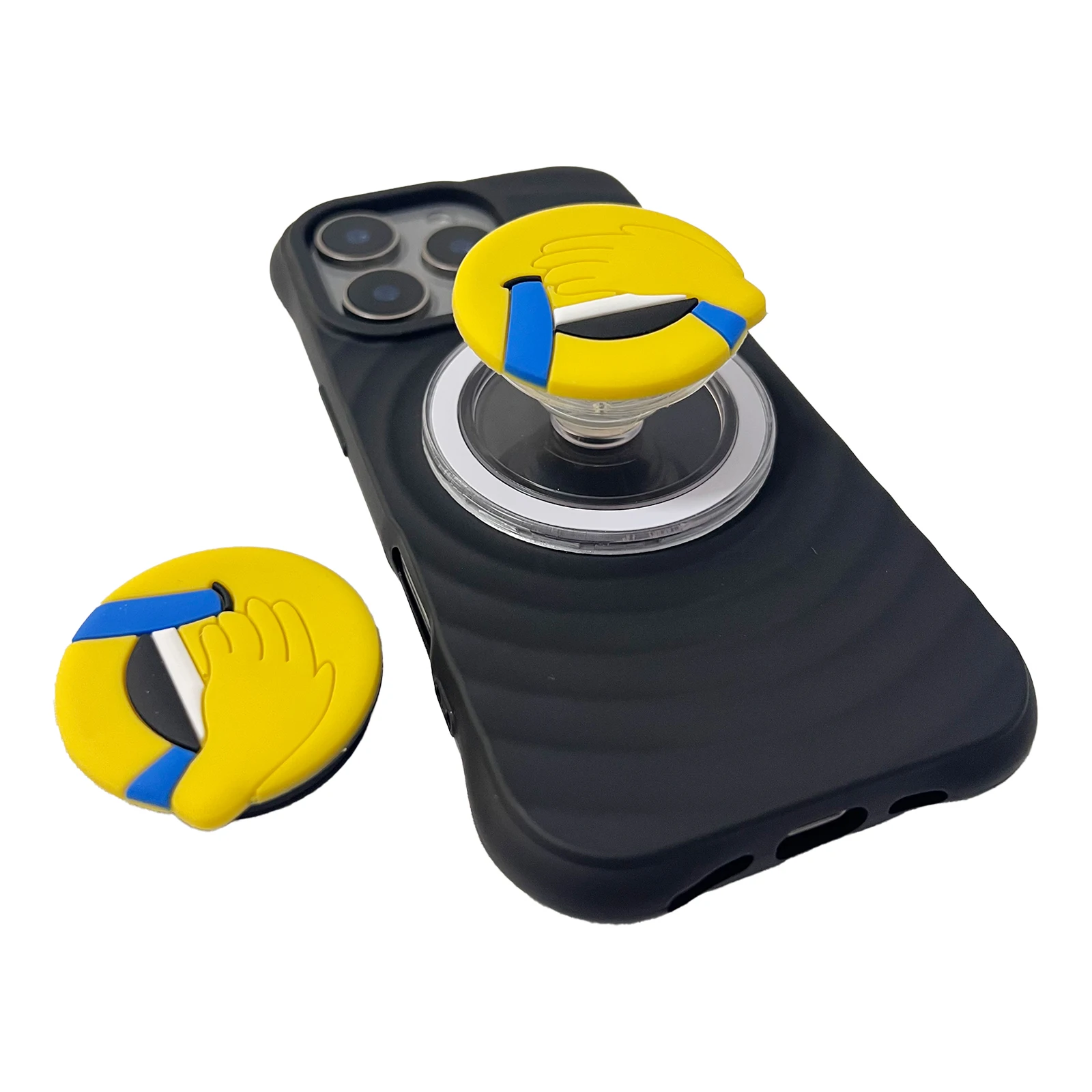 

Милый мультяшный чехол для телефона с эмодзи, держатель для телефона с ручкой Tok, чехол-подставка для iPhone17 iPhone16 Pro Max, подарок для девочки Samsung