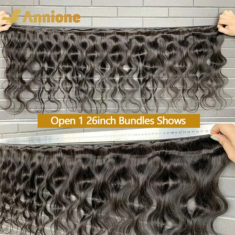 22 24 26 cali pasma typu Body Wave Ludzkie włosy Włosy brazylijskie 1/3/4 PCS 100% pasma ludzkich włosów Naturalne czarne doczepy z włosów Remy