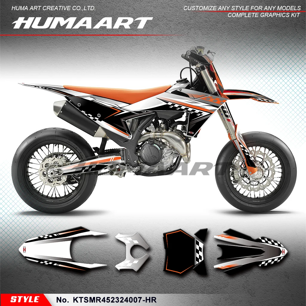 

HUMAART Custom Motorcycle Stickers Durable Vinyl for KTM SMR 450 SMR 2023 2024, Restyle, KTSMR452324007-HR
