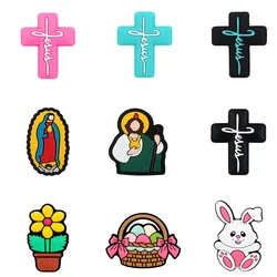 5pcs Easter Jesus Cross Silicone Beads BPA Free DIY Pacifier Chain Teether Accessories Toy Teething Beads