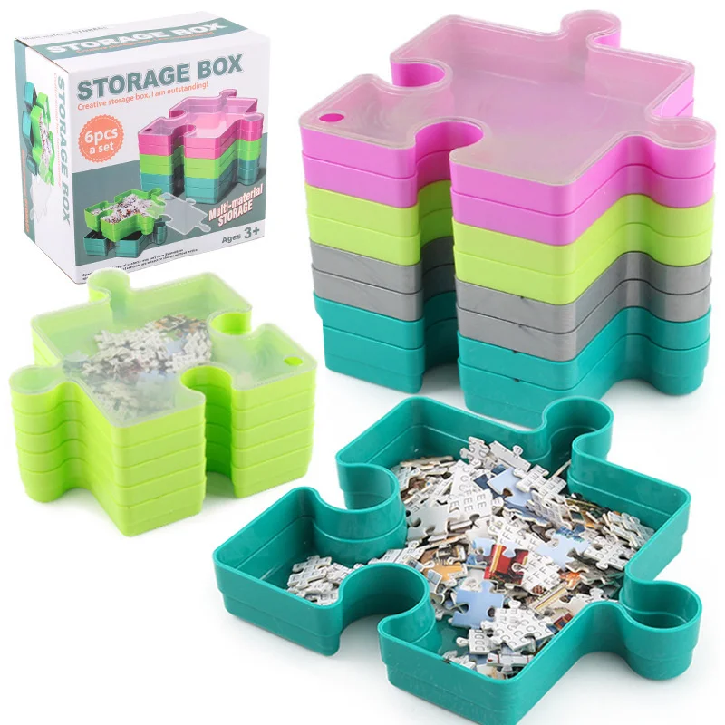 Puzzle Storage Box 6-layer Splicing Sorting Storage Saving Space Box Stackabl Desktop Handy Office Keeping Puzzle Accessories