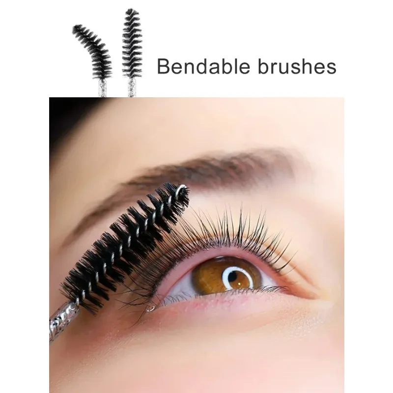 Brosses à cils jetables en cristal, baguettes de Mascara, peigne à paillettes, bobines, Micro applicateurs de maquillage, 50 pièces