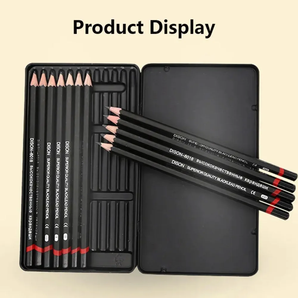 12 PCS/SET 2H-8B Wooden Lead Pencils Set Professional Drawing Journal Writing Pencils for School Smooth Writing