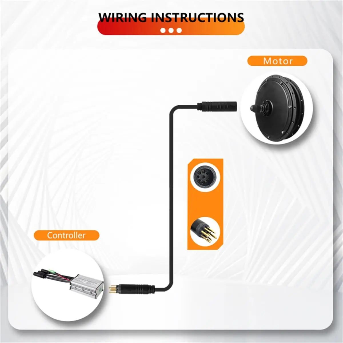 400mm 9-Core Waterproof Motor Extension Cable (9-Pin Connector) for E-Bike Conversion Kits