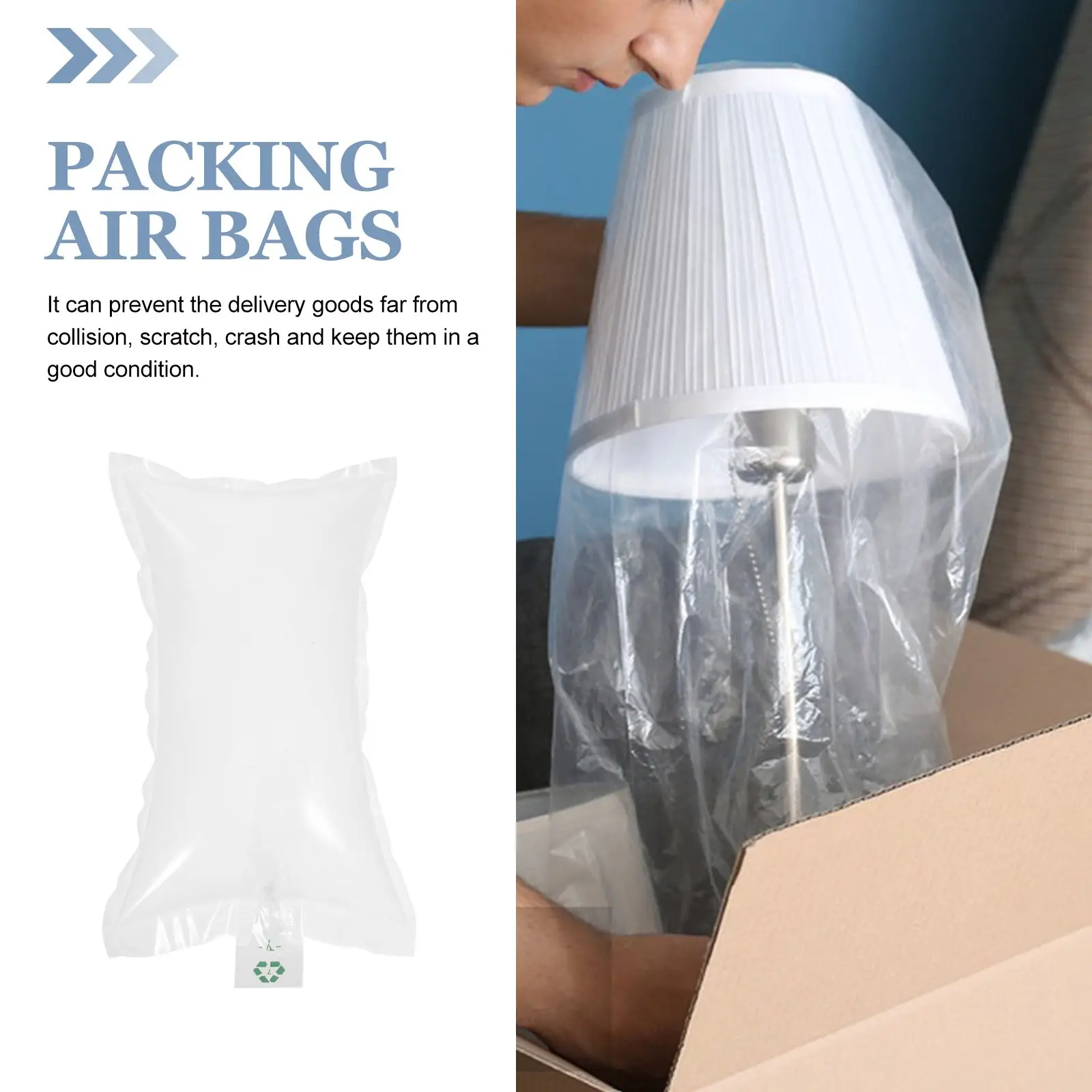 50pcs Inflatable Bags 15x25 Air Pillows for Delivery Packaging Anti pressure Crash proof Waterproof random Color Include Pump