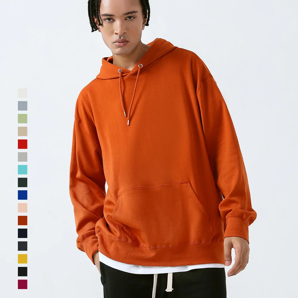 

300g Hooded Sweatshirt Men Spring Autumn New Jogger Solid Basic Hoodies Unisex 15 Colors Quality Jogger Texture Women Pullovers