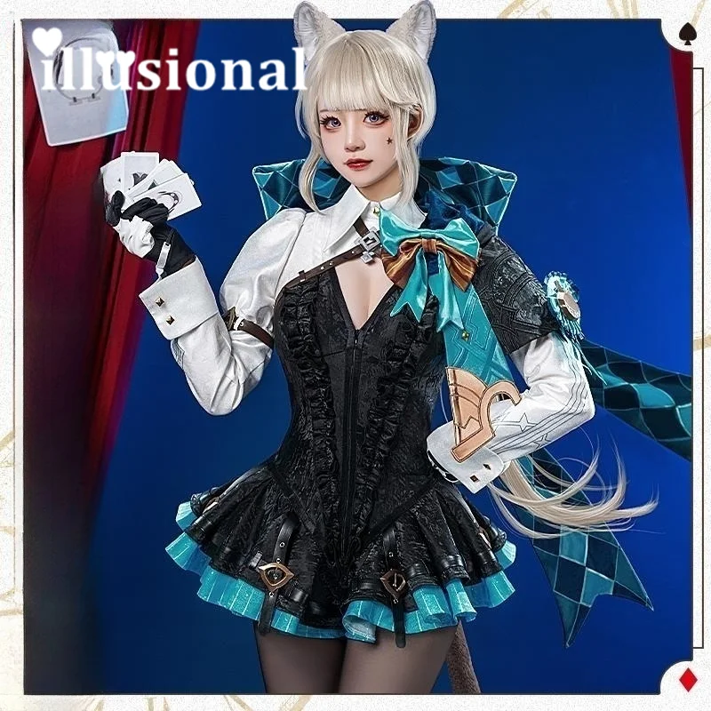 illusional Genshin Impact Cosplay Fontaine  Cosplay Costume Anime Lynette Sexy Dress Female Halloween Costumes