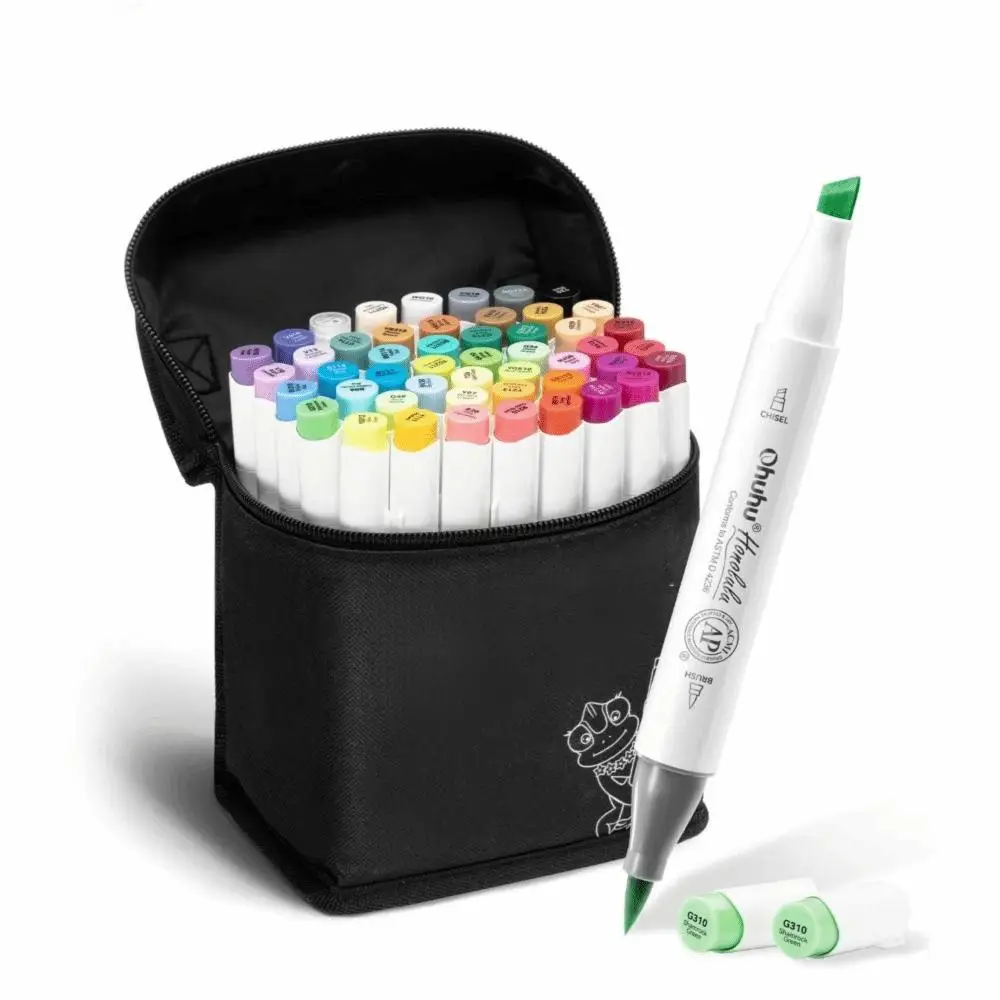 48 60Pcs Dual Tip Alcohol Markers Alcohol Ink Brush Markers Drawing Markers Student Supplies