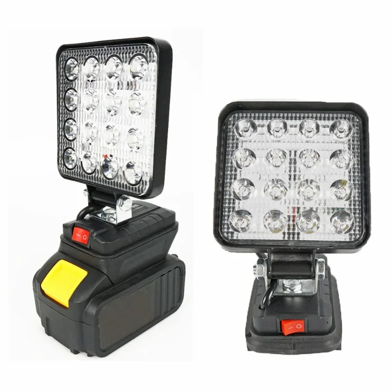 Linterna LED para exteriores, luces de inundación para Makita/DeWalt/Milwaukee/Bosch, luz de trabajo de 18V con batería de iones de litio,