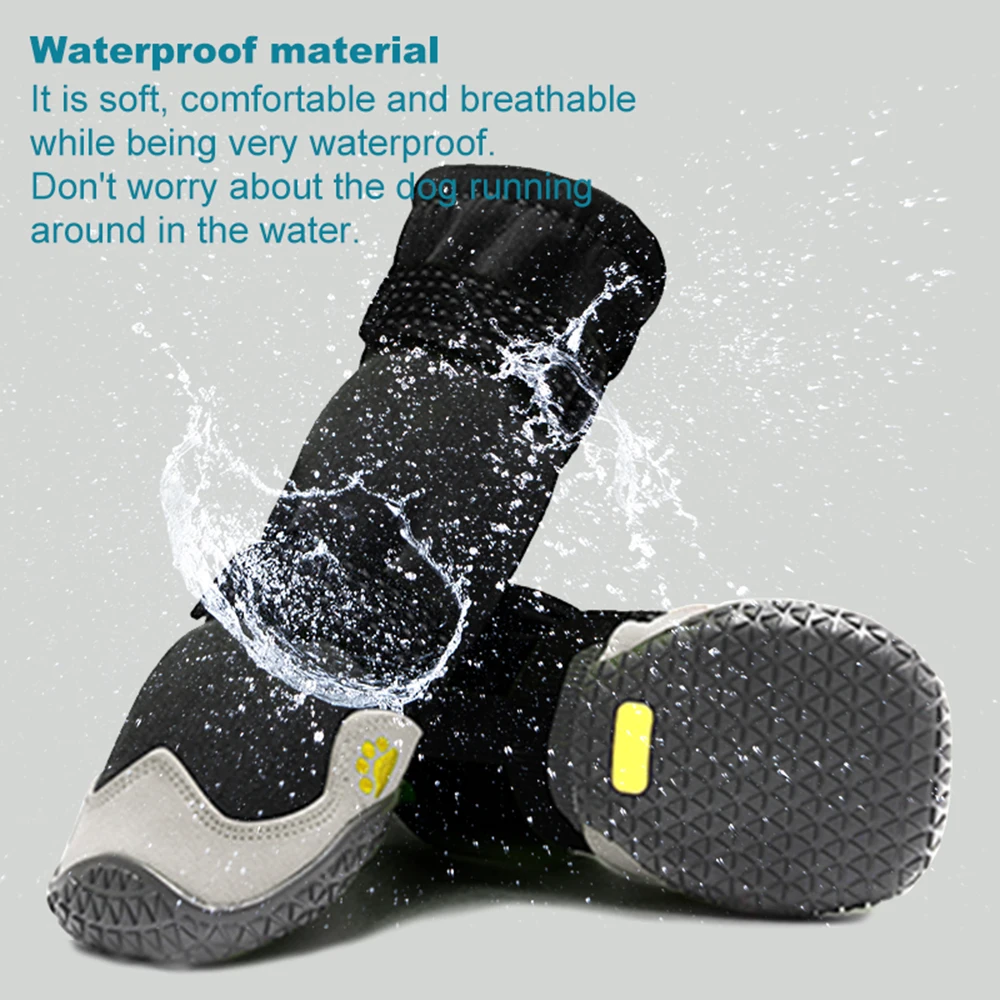 Dog Boots for Large Dogs Waterproof Medium-Sized Dogs Shoes Non-Slip Paw Protector Booties for Hot Pavement Winter Snowy Days