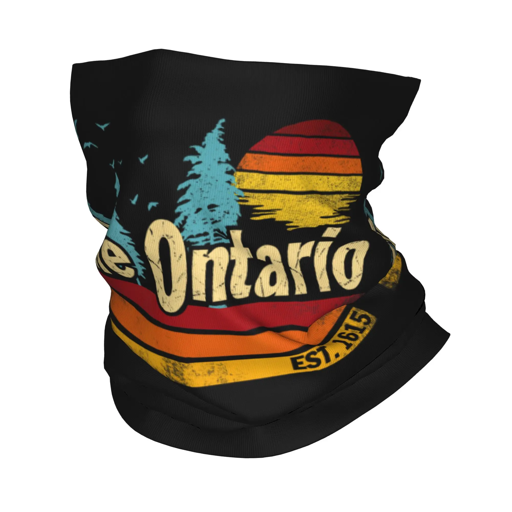 Lake Ontario Vintage Sunset Bandana Neck Cover Print Great Lakes Balaclavas Wrap Scarf Multifunctional Headwear Men Women Adult