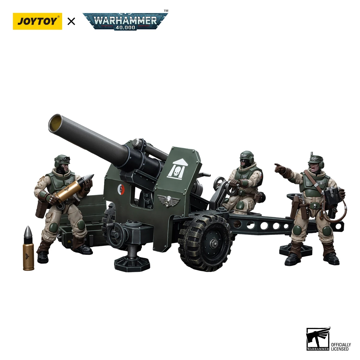 Figura de Ação Joytoy Warhammer, Modelo Militar, Astra Militarum Field Gun, Lançador de Foguetes, Anime Anime, 1:18, 40k