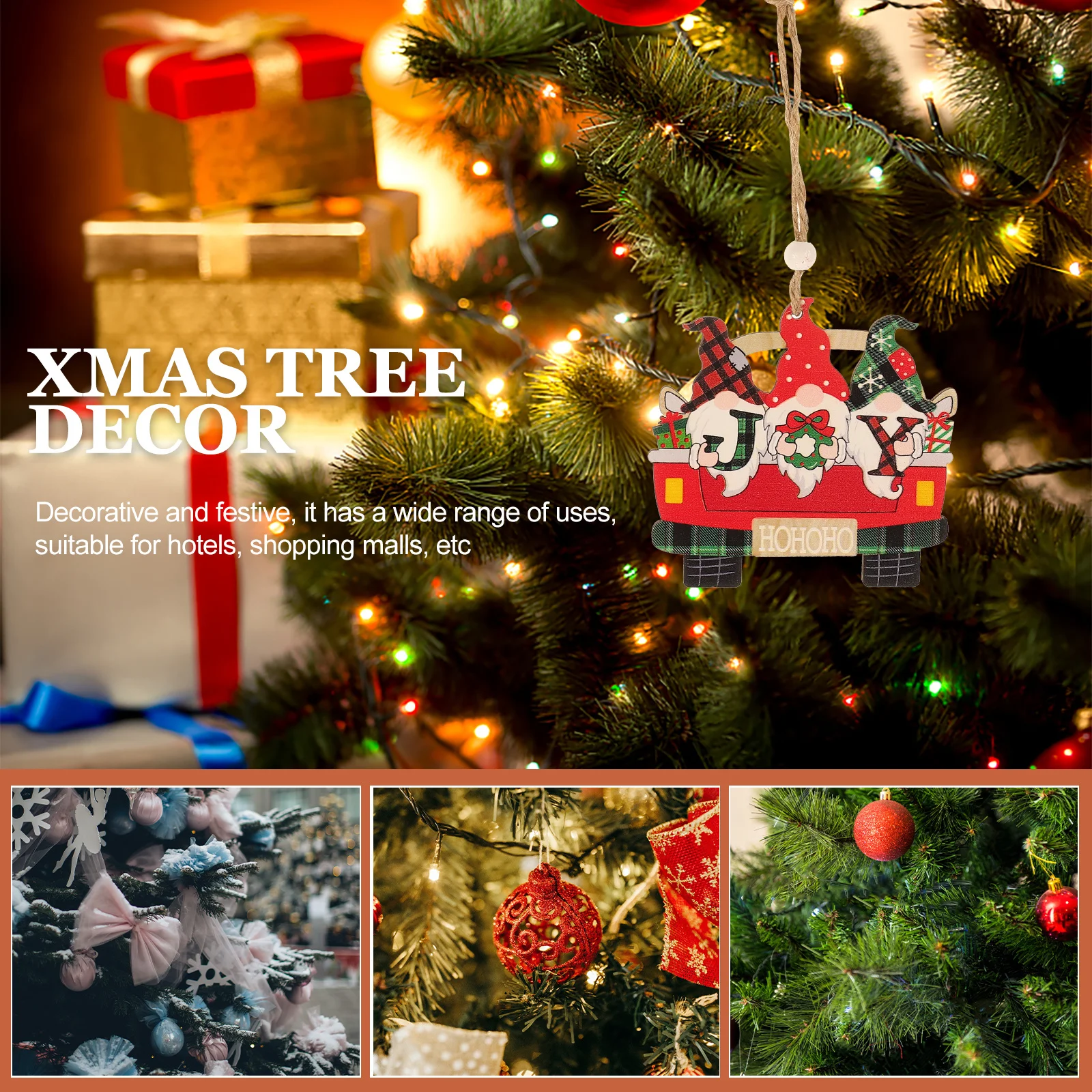 3 قطعة علامة معلقة خشبية عيد الميلاد تحت عنوان شكل سيارة ديكور لباب جدار حديقة عيد الميلاد الطرف الديكور حلي معلقة #5