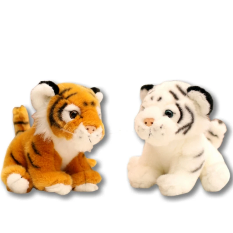 Simulation Animal Tiger Plush Doll Mini Kawaii Yellow White Tiger In Different Posture Plush Toy For Boys Accompanying Gifts