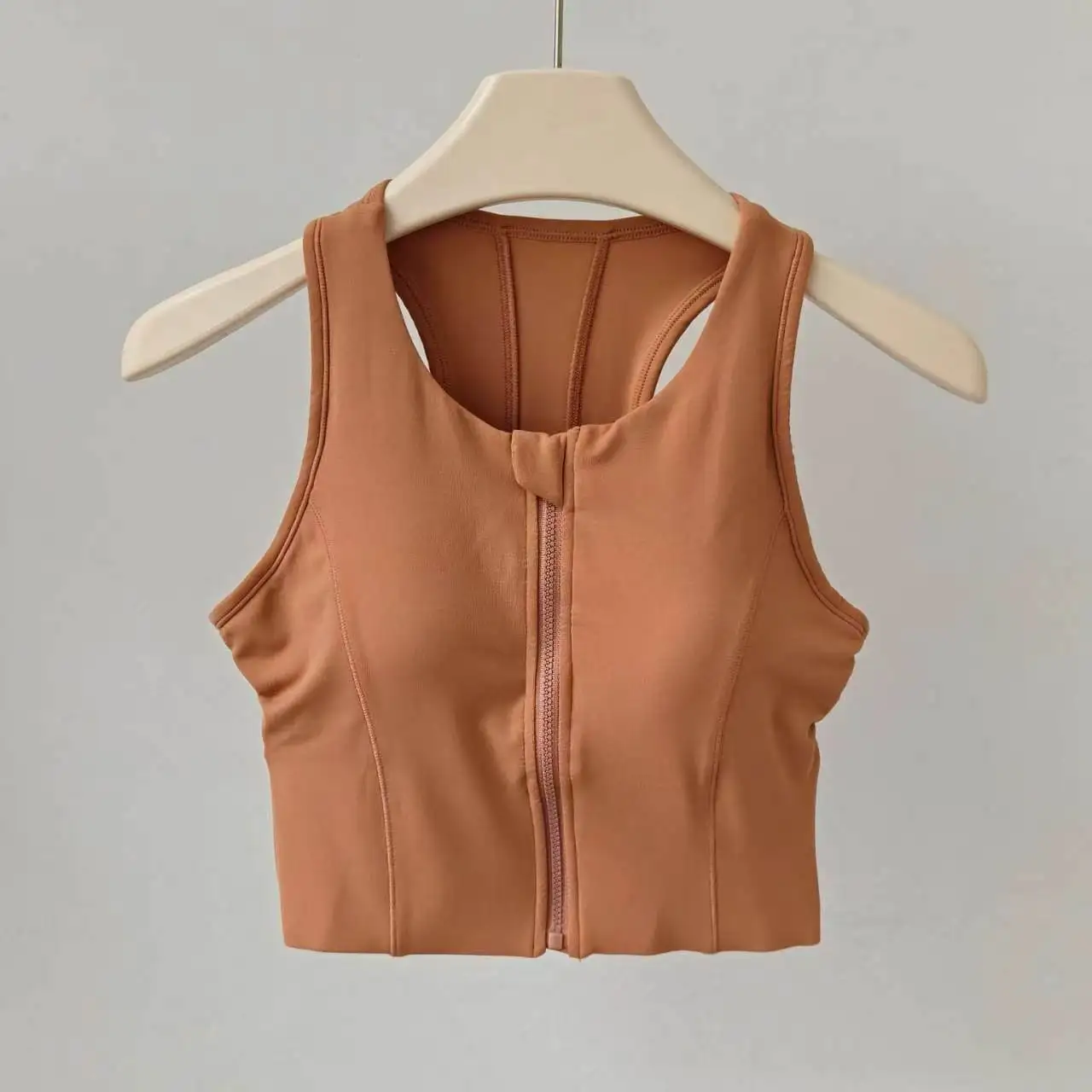 Hochintensive Yoga-Weste für Damen mit Frontreißverschluss, All-in-One-Sport-BH, Push-up, stoßfest, atmungsaktiv, Fitness-Weste, BH-Top – Detail 5
