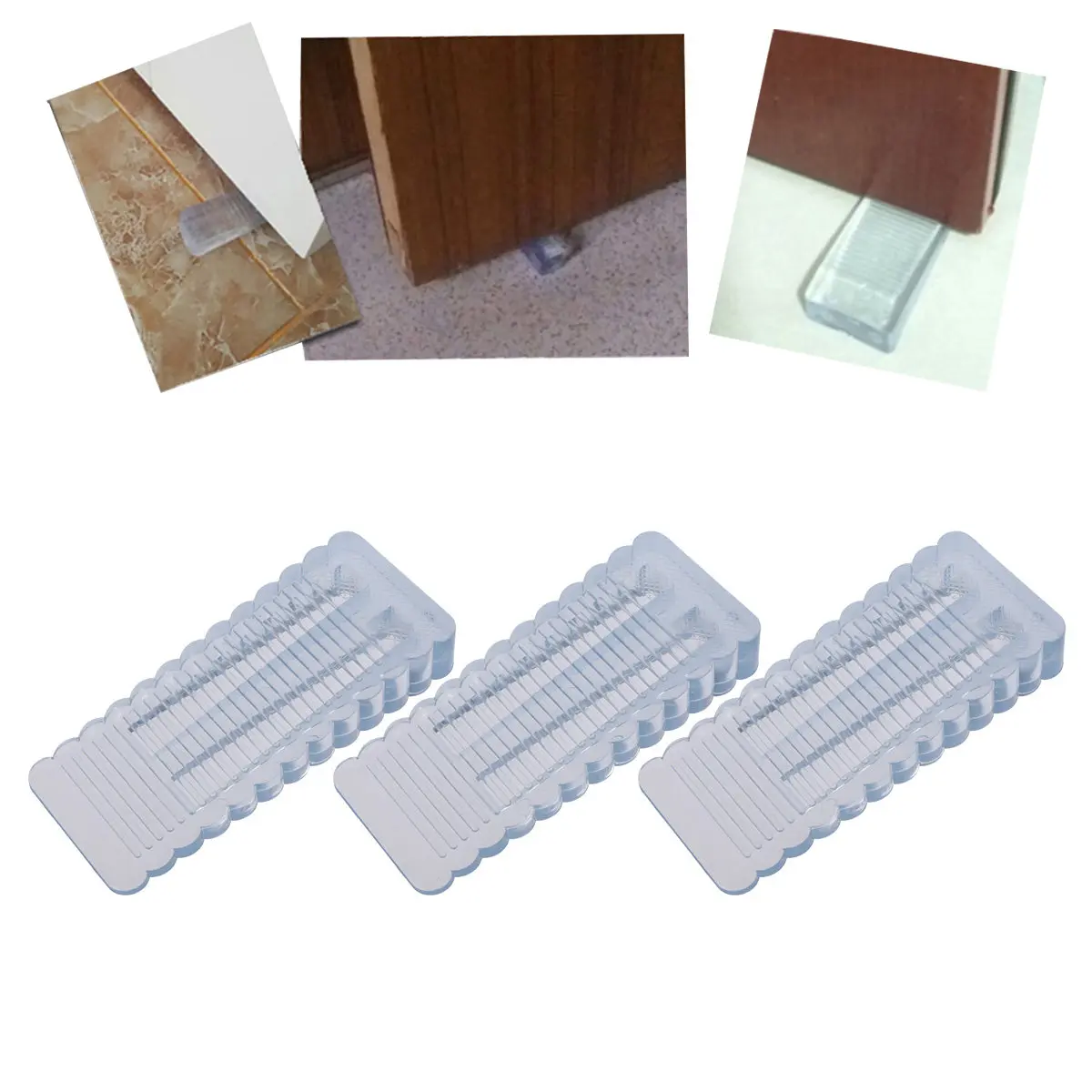 6Pcs Transparent Door Stopper ABS Material Anti-Slip Non-Scratching Wear Resistant Finger Protector for Home Office