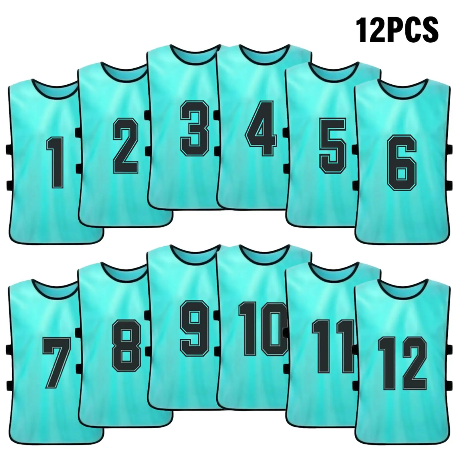 6/12pcs Kinder Fußball Pinnies schnell trocknen Fußball Trikot Jugend Sport Scrimmage Basketball Team Training nummerierte Lätzchen Sport weste – Detail 11