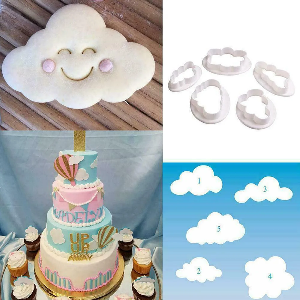 5pcs Cloud Shape Cookie Cutter Made 3D Printed Fondant For Cake Decorating Tools 5pcs Cloud Shape For Mold Hot Sale