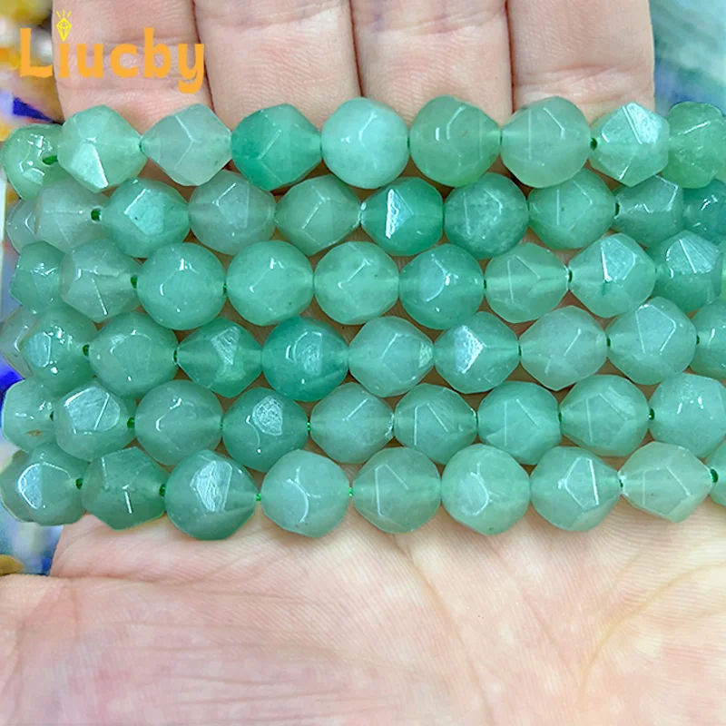 Facettierte handgefertigte Natursteinperlen für die Schmuckherstellung, DIY-Ohrringe für Frauen, Accessoires, Armbänder, 15 Zoll, 6/8/10 mm – Detail 6