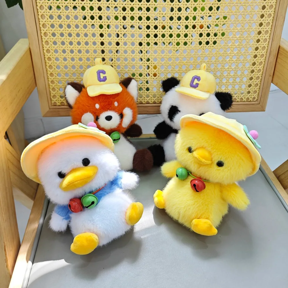 

Desktop Decoration Bell Hat Capybara Doll Raccoon Elephant Panda Plush Toy Cartoon 18cm Rabbit Plush Doll Kids Holiday Gifts