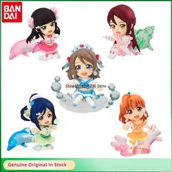 Original BANDAI LoveLive! Sunshine Aqours Gashapon Toy Watanabe You Sakurauchi Riko Kanan Matsuura Kit Mini Action Figures Doll