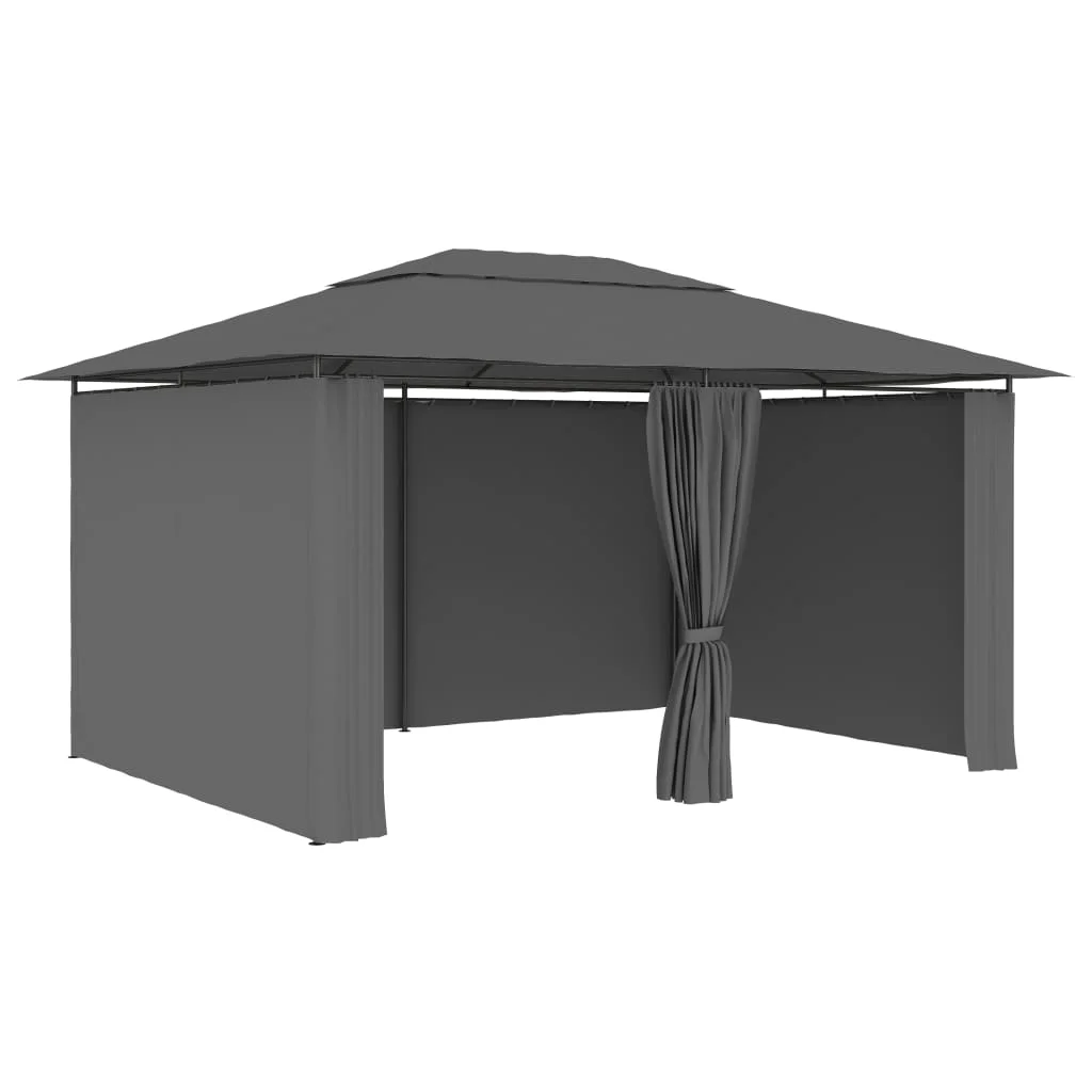 

Garden Marquee with Curtains 157.4"x118.1" Anthracite UV and Waterproof Canopy Tent