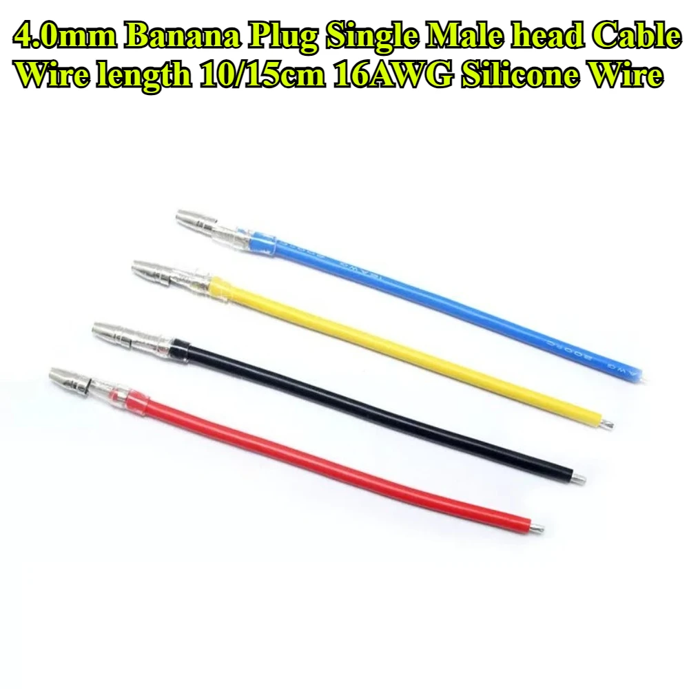 5/10Pcs/lot 4.0mm Banana Plug Male Female Extension Cable 10/15cm 16AWG Silicone Wire for RC Drone Car Boat Brushless Motor ESC