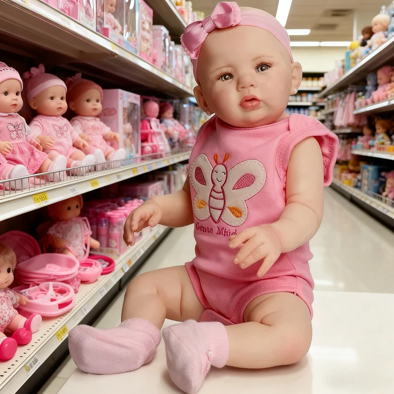 

20inch 50cm Waterproof Safe Non-toxic Vinyl Body Doll Abigail with Painted Hair