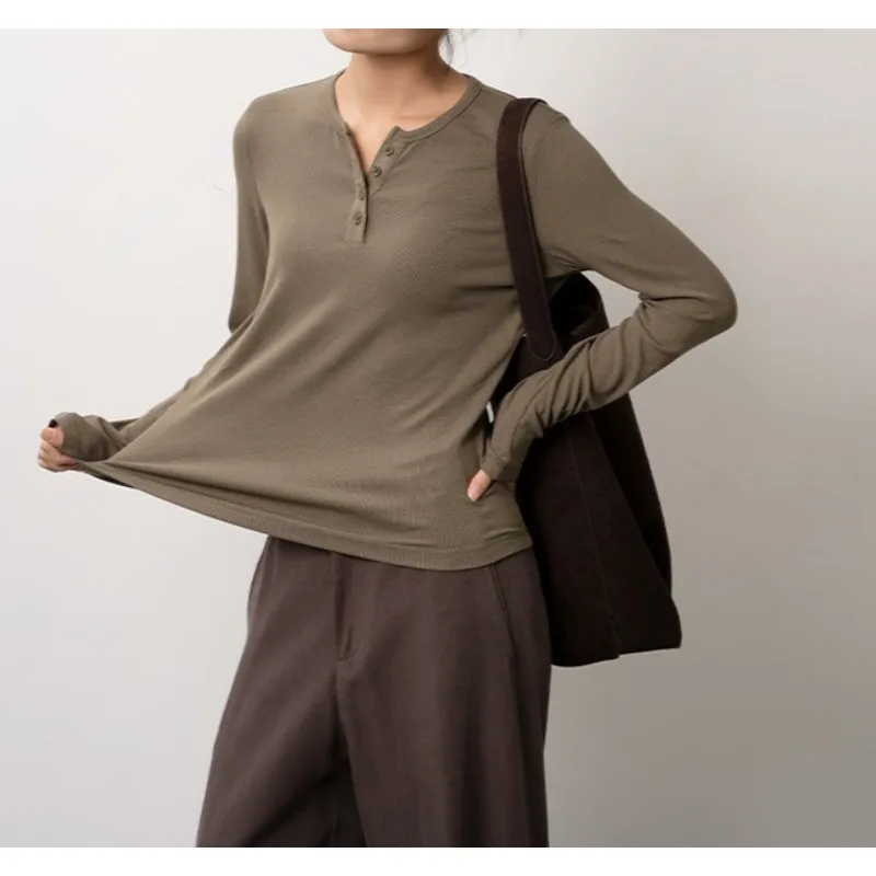 

Bottom Shirt Women's Winter Coat Inner Top Autumn and Winter Thickened Velvet Long-sleeved Bottom Top Knitted Sweater