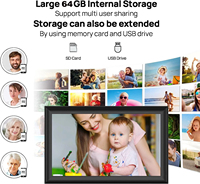 15.6 inch built in 32GB/ 64GB WiFi Large touch ips digital photo frame 1920*1080 WiFi Smart Frame Share Photos Videos via frameo
