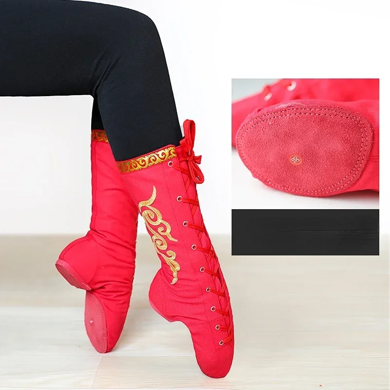 الرقص الشعبي المنغولي التبتي أحذية لينة وحيد الأقلية أحذية الرقص الوطنية مرحلة التبتية أداء أحذية راقصة المنغولية