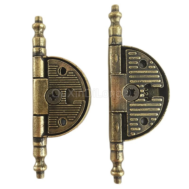 

4 шт. антикварные петли с головкой короны, круглые дверные петли для шкафа, бронзовые винтажные европейские петли для гардероба, книжный шкаф, петли из цинкового сплава GF1436