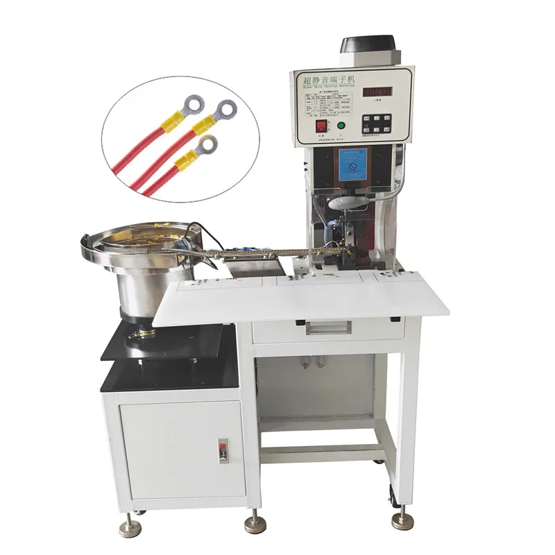 

2T Automatic vibrate plate feeding solid contacts terminal Crimping Machine