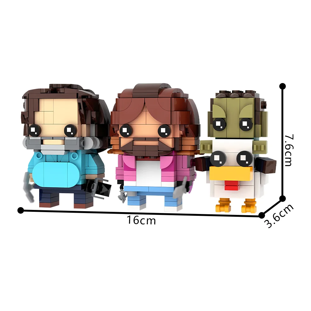 Moc Steve Garrett & Chicken Jockey Brickheadz Bausteine-Pixel Stil Figur Modell Kit Spiel Film Inspiriert Bricks Set kind Spielzeug