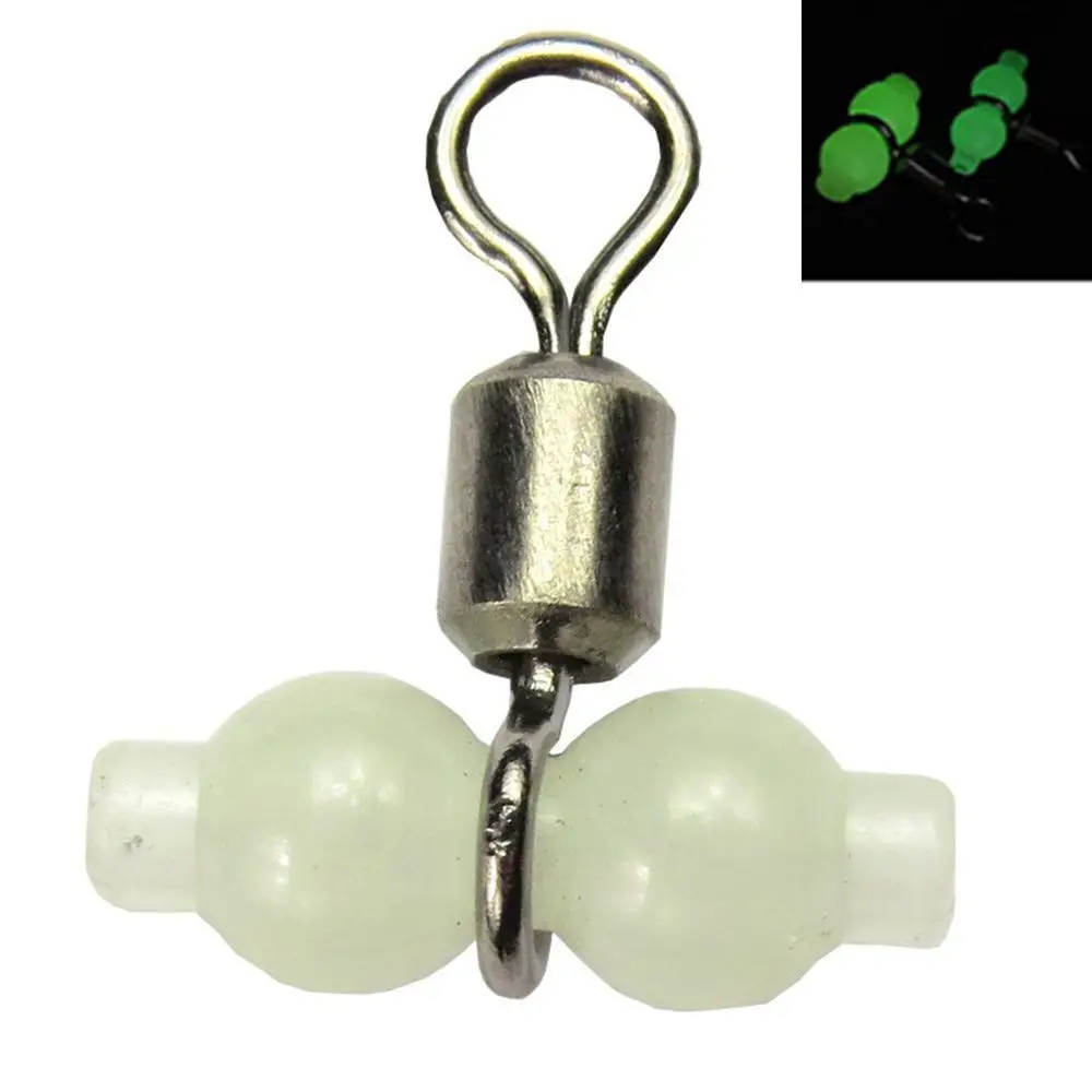 

Fishing Connector Rolling Swivel Tackle Accessories 3-Way Luminous Swivels For Night Fishing Freshwater & Sea Fishing 20pcs/bag