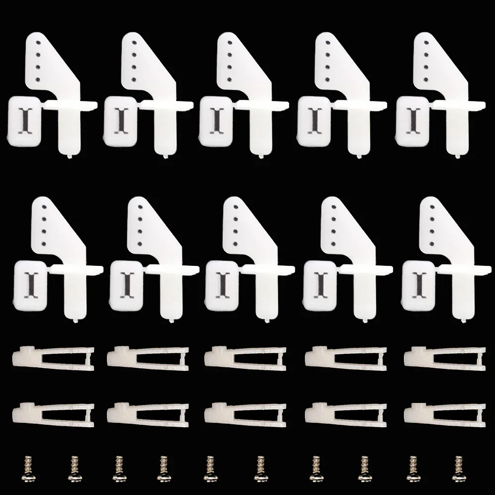 10 Sets KT rudder angle four-hole On Nylon Control Horn and Clevis 21mm Set Rudder Ailerons Elevators For RC Fixed Wing Airplane