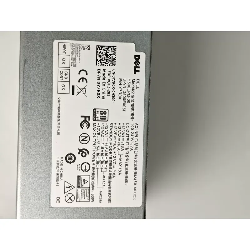 for Dell H500EPM-00 500W Power Supply Unit PSU Replacement for Dell Desktop Computer High Efficiency Stable Voltage Output